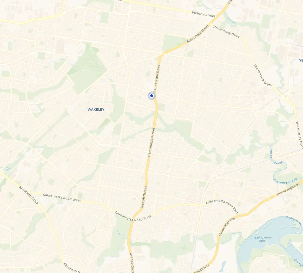 Map of the Fairfield West service area and the surrounding Fairfield area, showing Fairfield West and the nearby streets we cover.